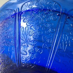 Antique cobalt blue glass bowl
